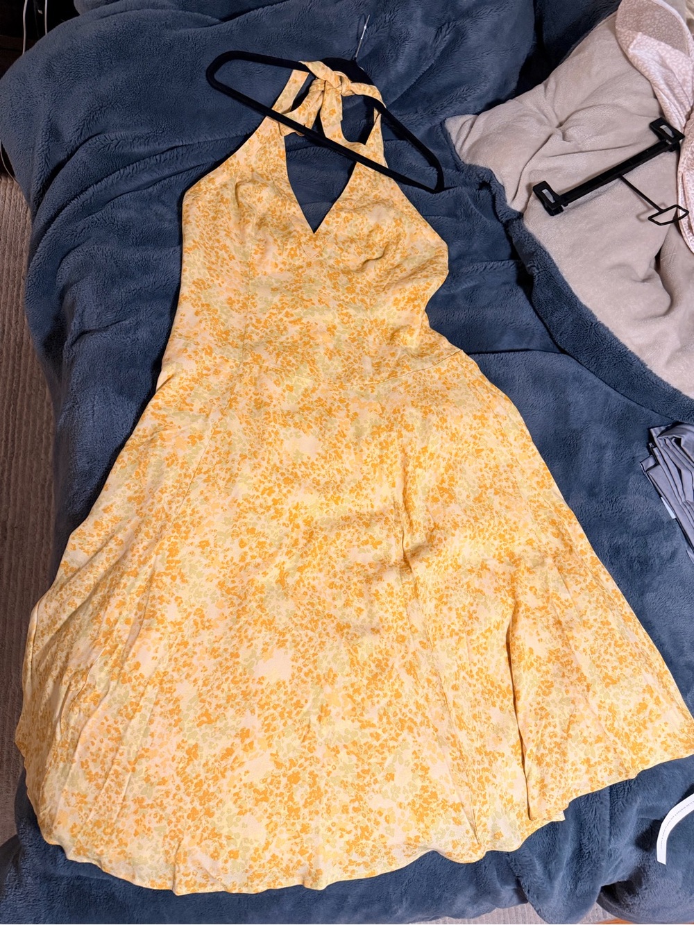 Reformation Yellow Halter Floral Midi Dress - Picture 9 of 13